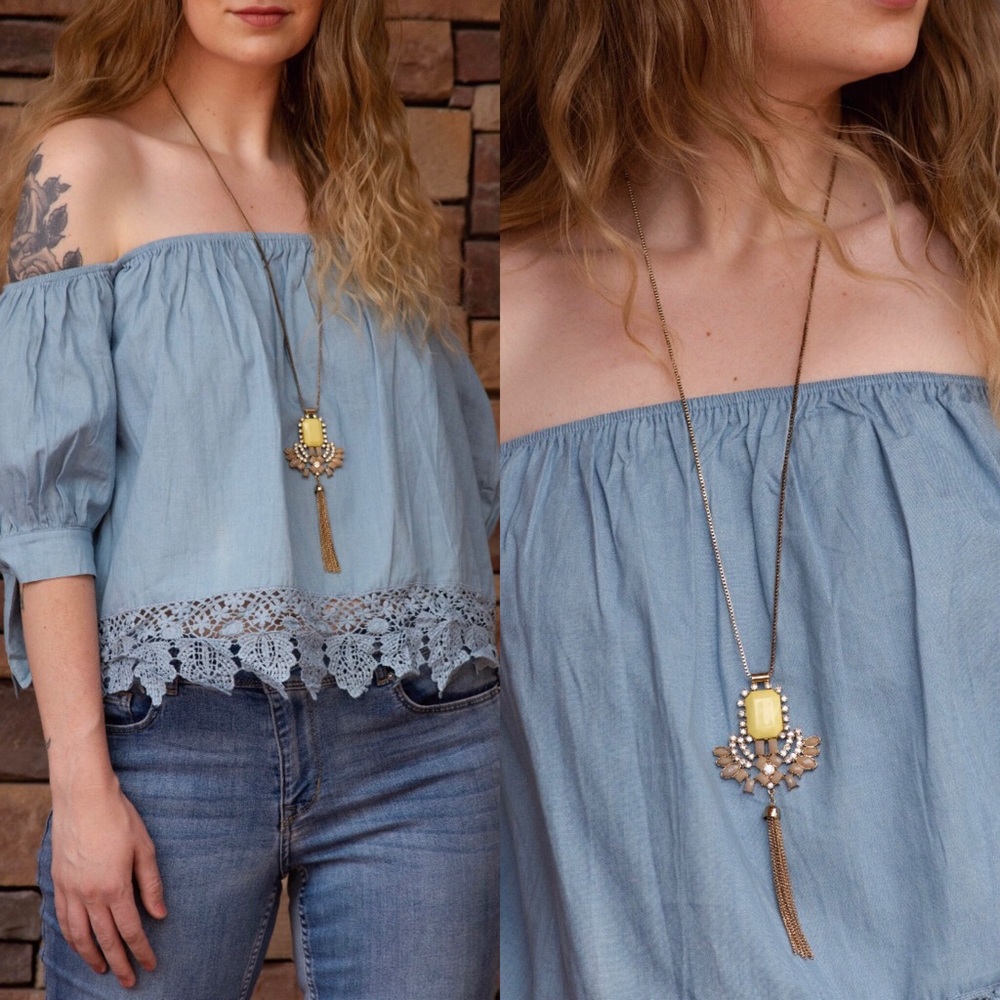 :::SALE::: Long Statement Necklace